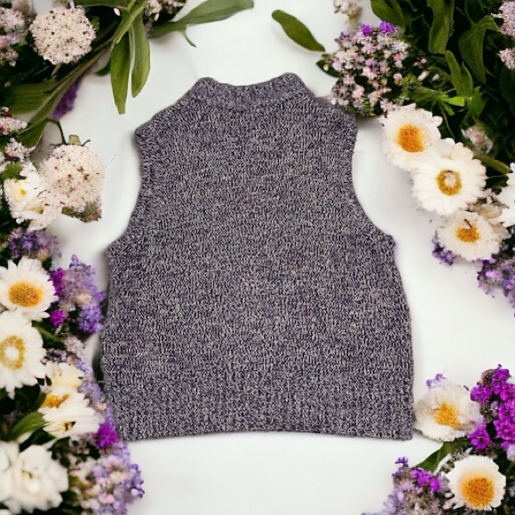 Westbound Woman Sweater Vest Jacket Size 2XL Purple Gray Knit Silver Full Zipper - Picture 3 of 9